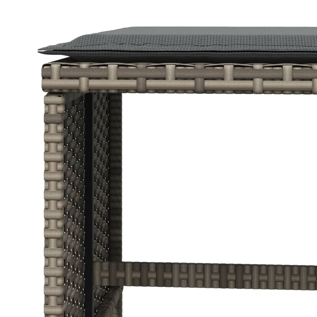 Tuinkrukken 4 st met kussens 41x41x36 cm poly rattan grijs