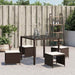 Tuinkrukken 4 st met kussens 41x41x36 cm poly rattan bruin
