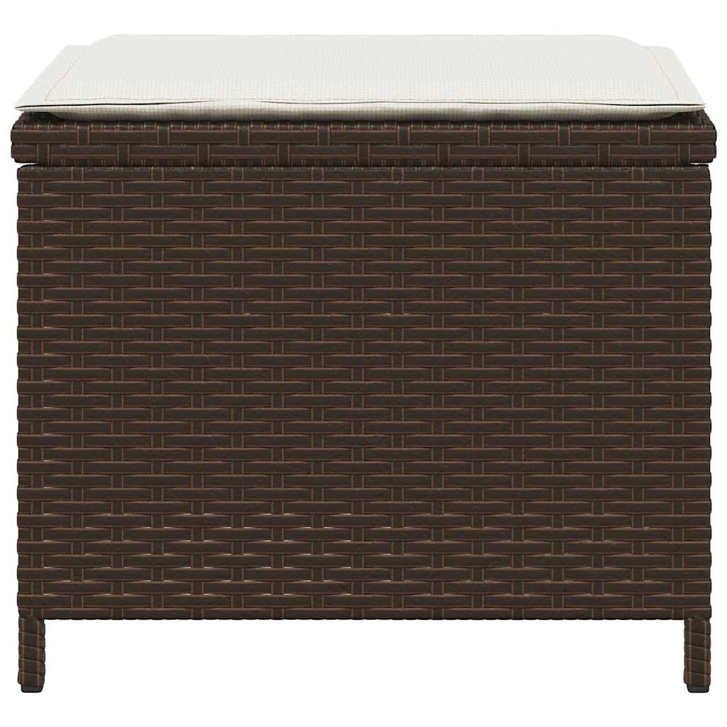 Tuinkrukken 4 st met kussens 41x41x36 cm poly rattan bruin