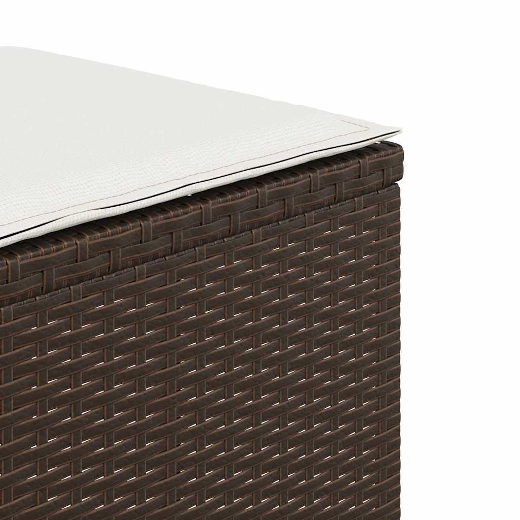 Tuinkrukken 4 st met kussens 41x41x36 cm poly rattan bruin