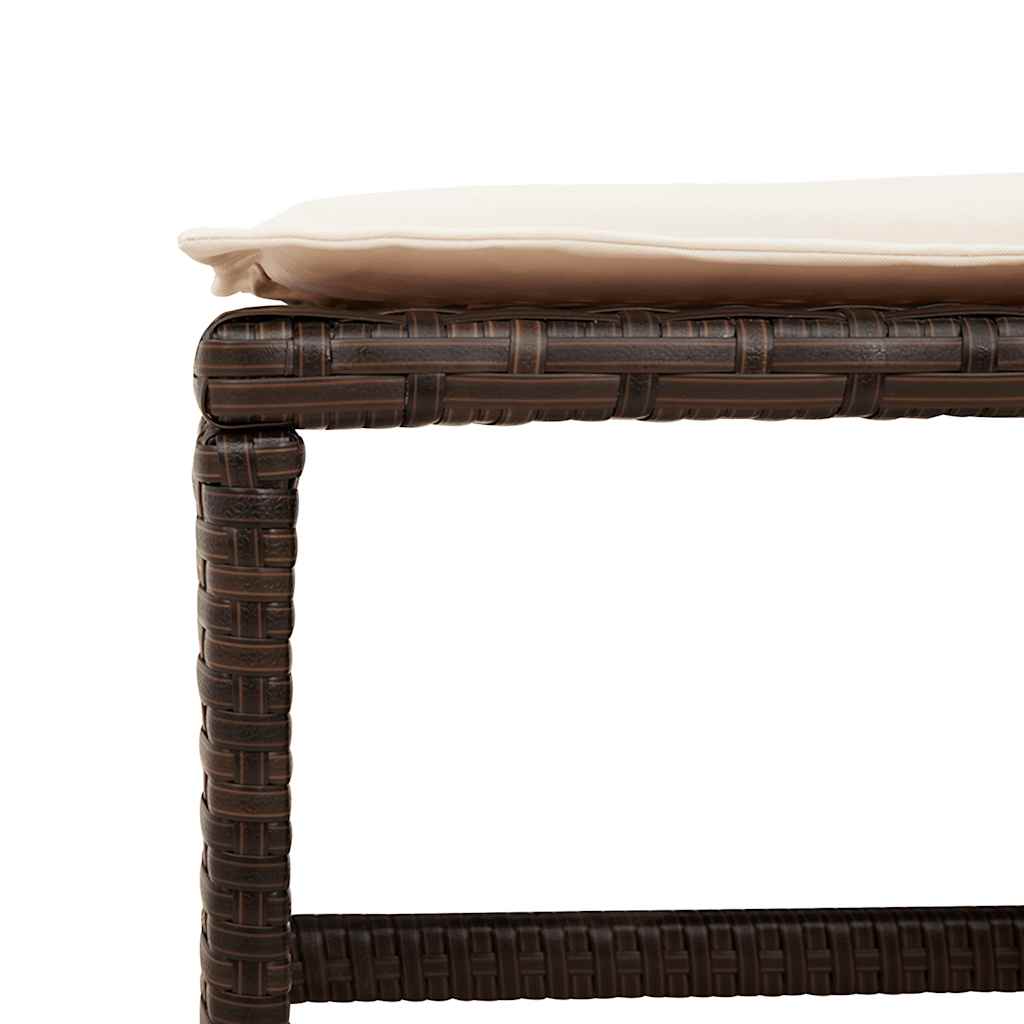 Tuinkrukken 4 st met kussens 41x41x36 cm poly rattan bruin