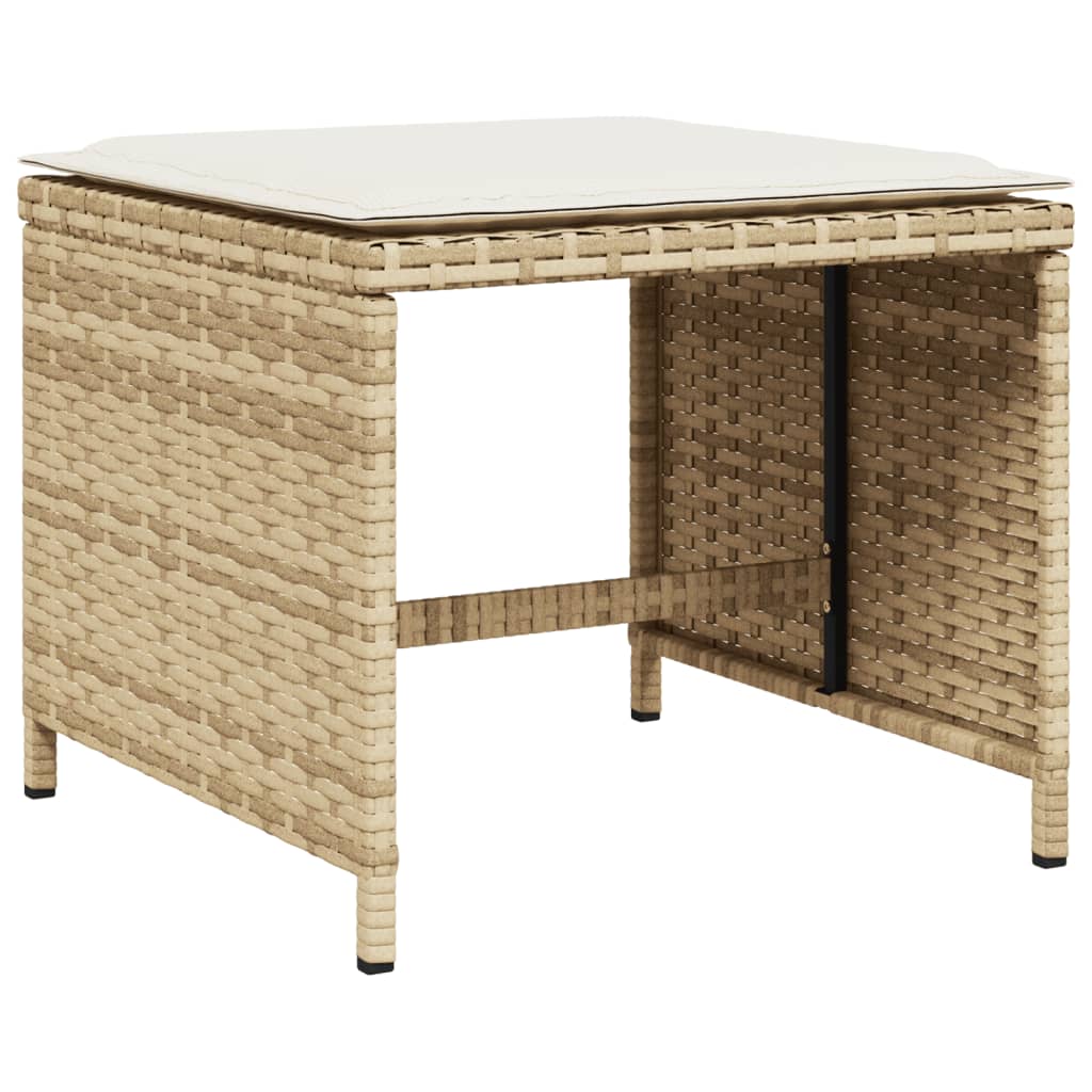 Tuinkrukken 4 st met kussens 41x41x36 cm poly rattan beige