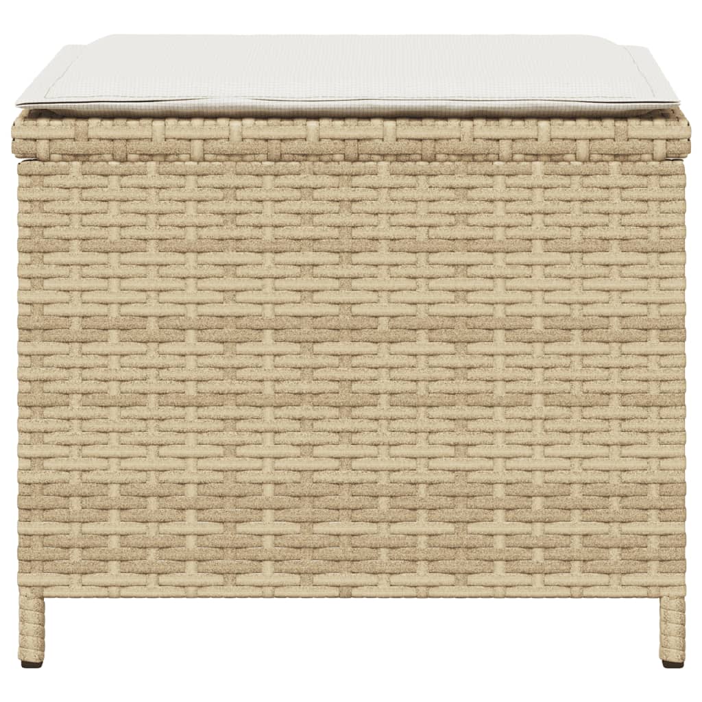 Tuinkrukken 4 st met kussens 41x41x36 cm poly rattan beige