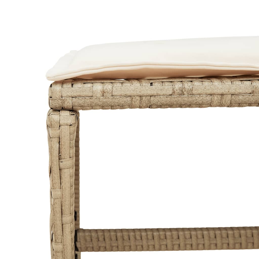 Tuinkrukken 4 st met kussens 41x41x36 cm poly rattan beige