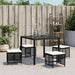 Tuinkrukken 4 st met kussens 41x41x36 cm poly rattan zwart