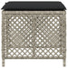 Tuinkrukken 4 st met kussens 41x41x36 cm poly rattan lichtgrijs