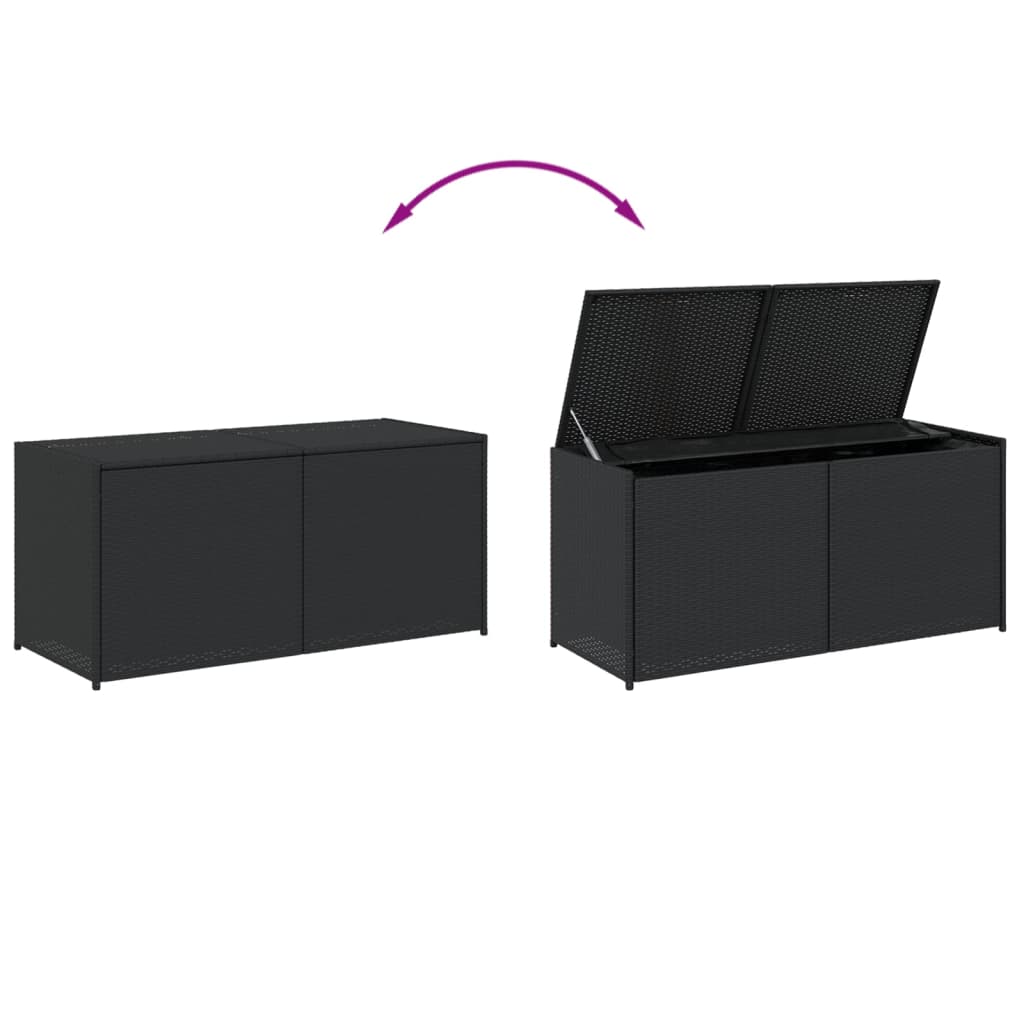 Tuinbox 283 L poly rattan zwart