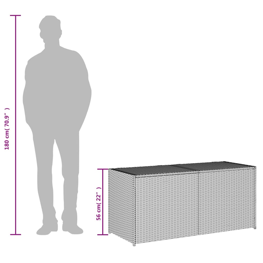 Tuinbox 283 L poly rattan zwart