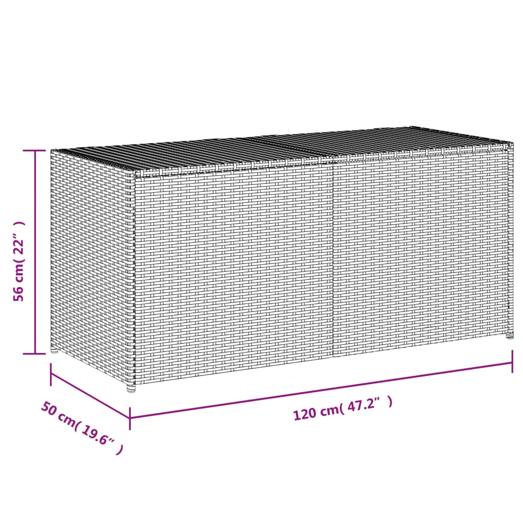 Tuinbox 283 L poly rattan gemengd beige