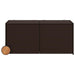 Tuinbox met wielen 283 L poly rattan bruin