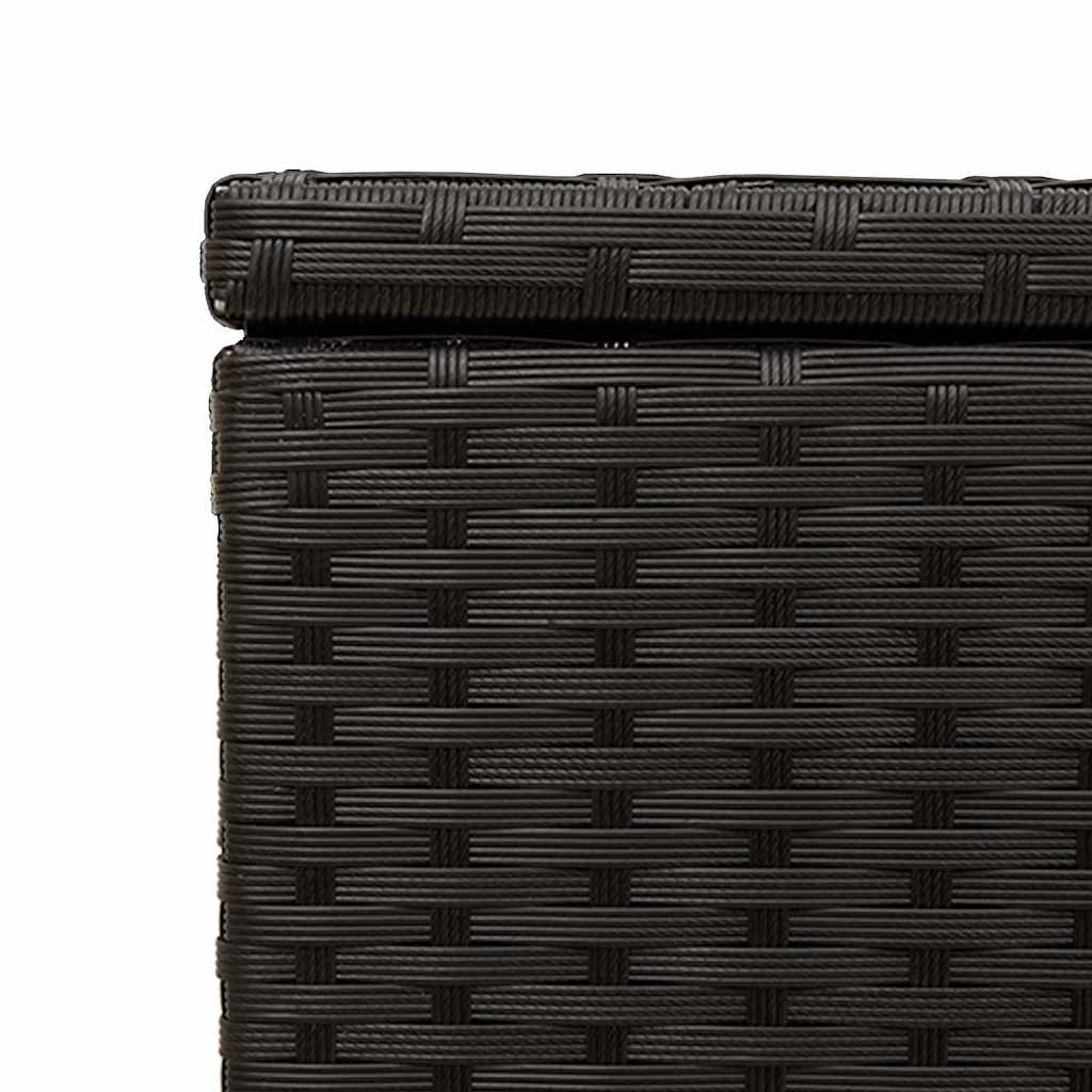 Tuinbox met wielen 190 L poly rattan zwart
