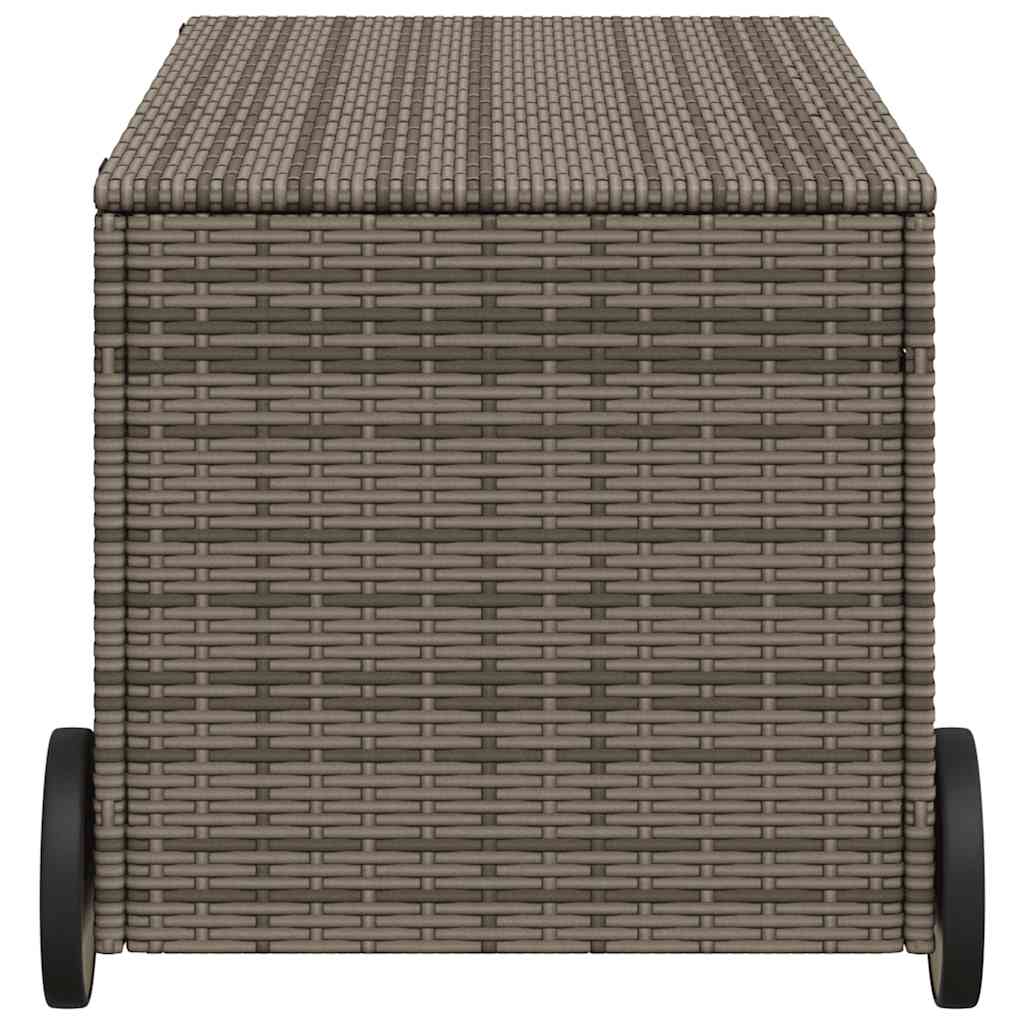 Tuinbox met wielen 190 L poly rattan grijs