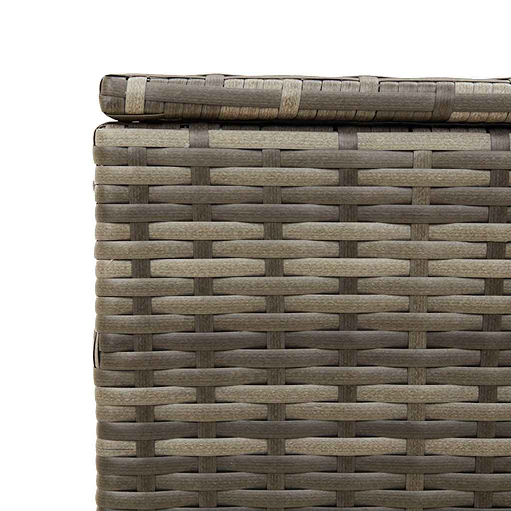 Tuinbox met wielen 190 L poly rattan grijs