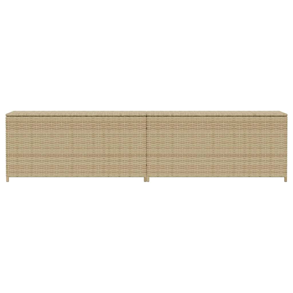Tuinbox met wielen 469 L poly rattan gemengd beige