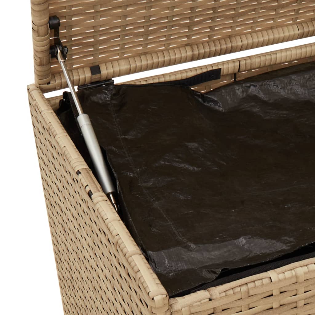 Tuinbox met wielen 469 L poly rattan gemengd beige