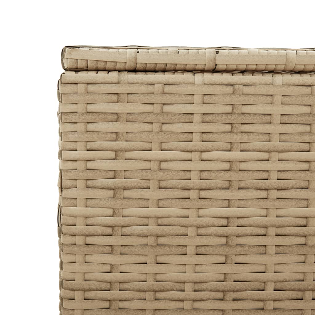 Tuinbox met wielen 469 L poly rattan gemengd beige