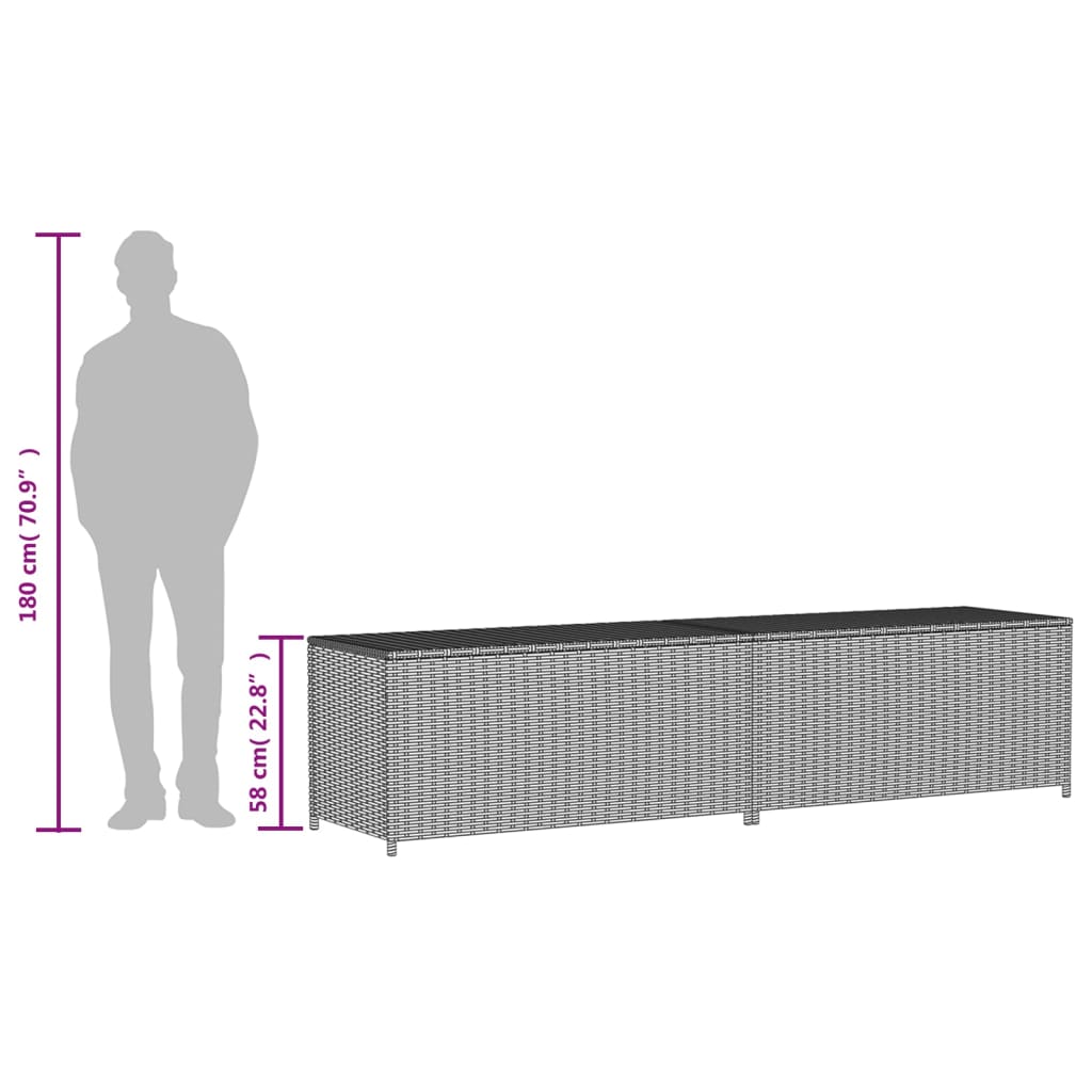 Tuinbox met wielen 469 L poly rattan gemengd beige