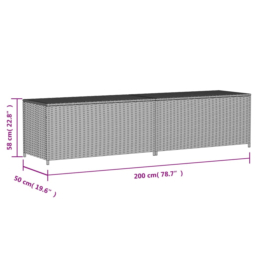 Tuinbox met wielen 469 L poly rattan gemengd beige
