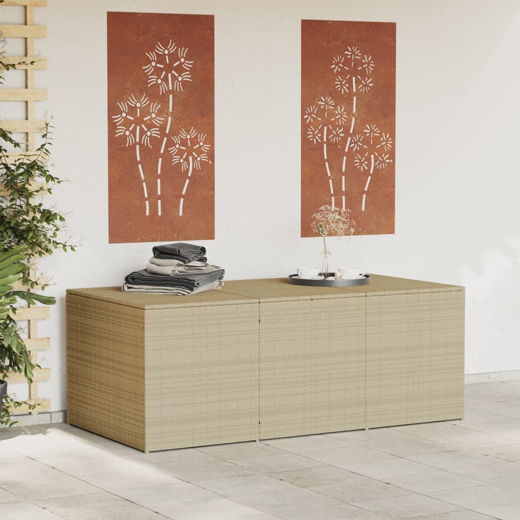 Tuinbox 984 L poly rattan gemengd beige