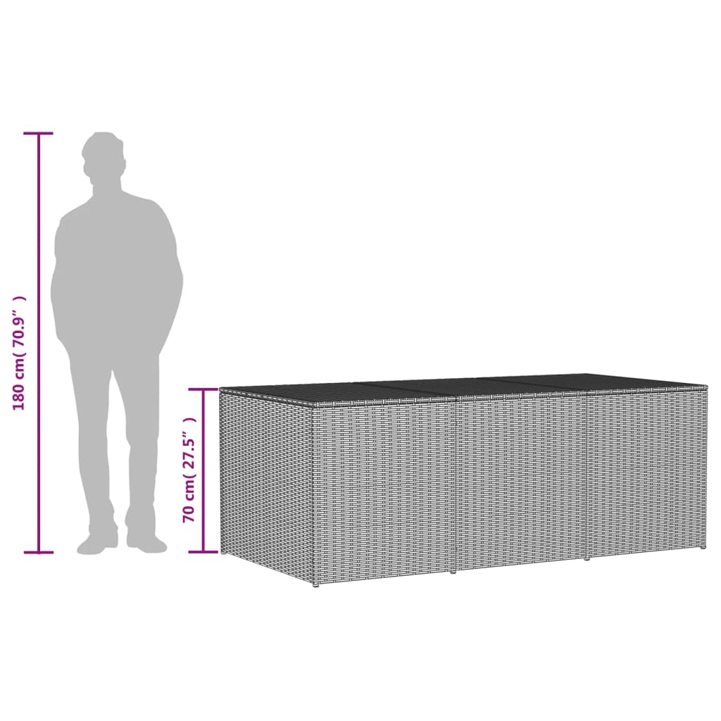 Tuinbox 984 L poly rattan gemengd beige
