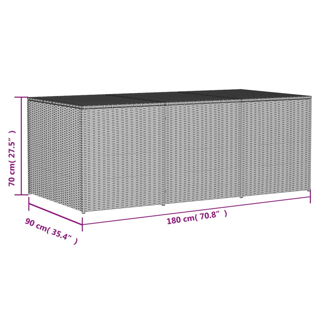 Tuinbox 984 L poly rattan gemengd beige