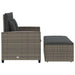 Tuinbank 2-zits met kussens poly rattan grijs