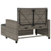 Tuinbank 2-zits met kussens poly rattan grijs