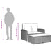 Tuinbank 2-zits met kussens poly rattan beige