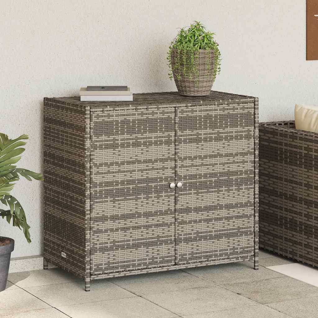 Tuinkast 83x45x76 cm poly rattan grijs
