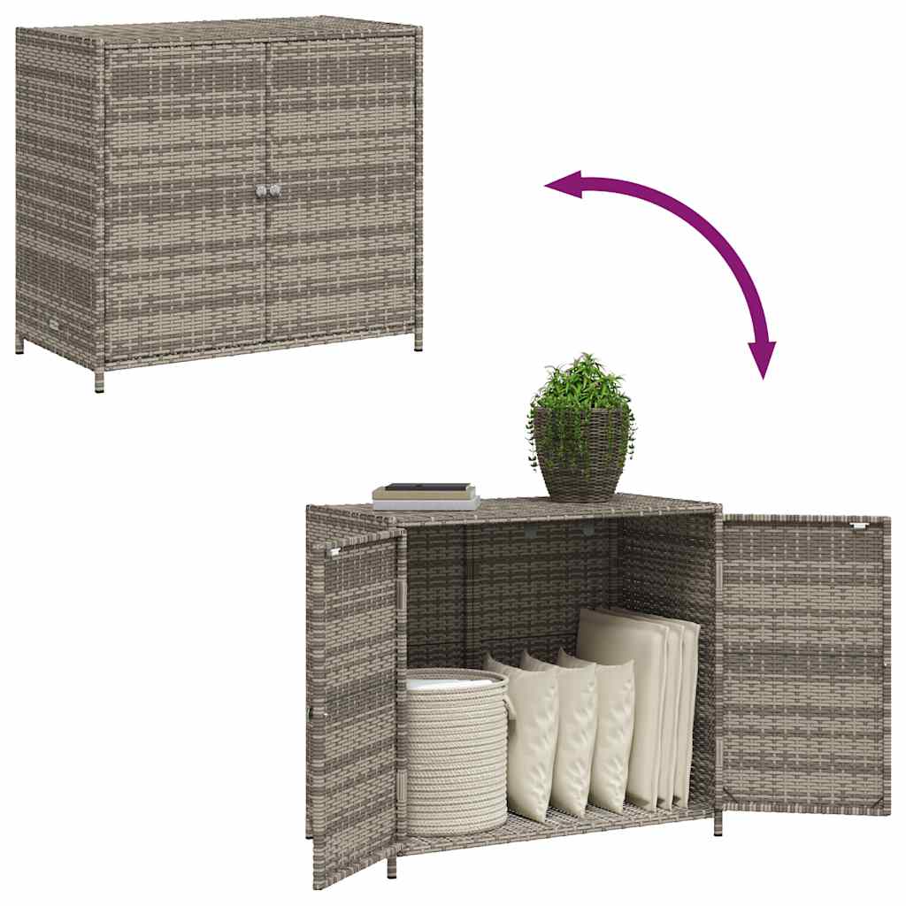 Tuinkast 83x45x76 cm poly rattan grijs