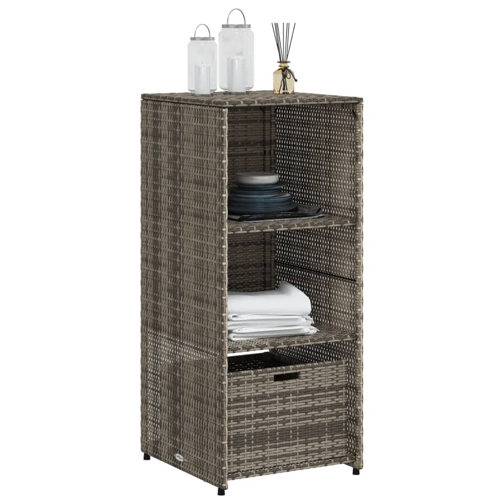 Tuinkast 50x55x115 cm poly rattan grijs