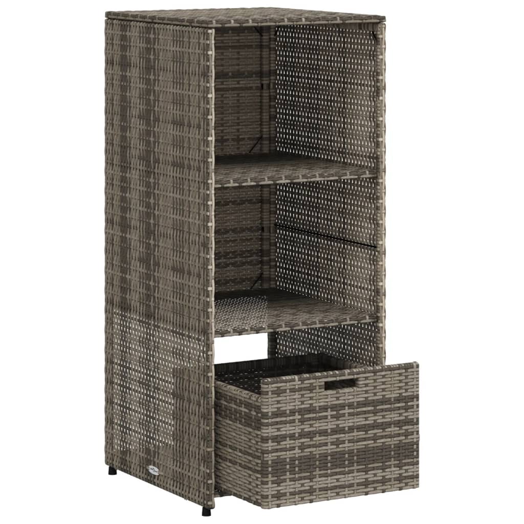 Tuinkast 50x55x115 cm poly rattan grijs