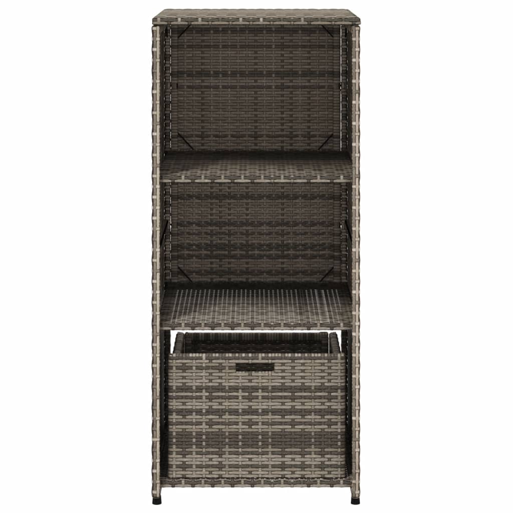 Tuinkast 50x55x115 cm poly rattan grijs