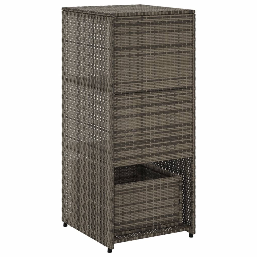 Tuinkast 50x55x115 cm poly rattan grijs