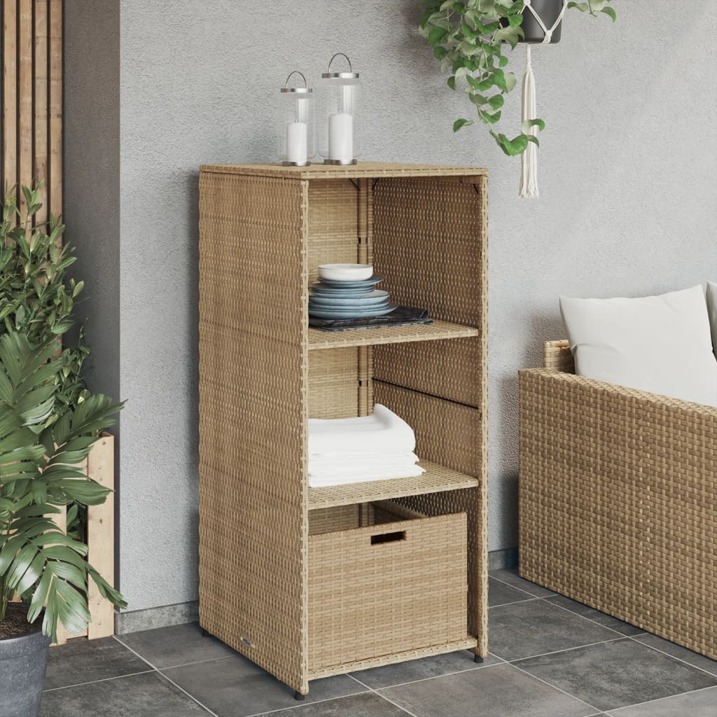 Tuinkast 50x55x115 cm poly rattan beige