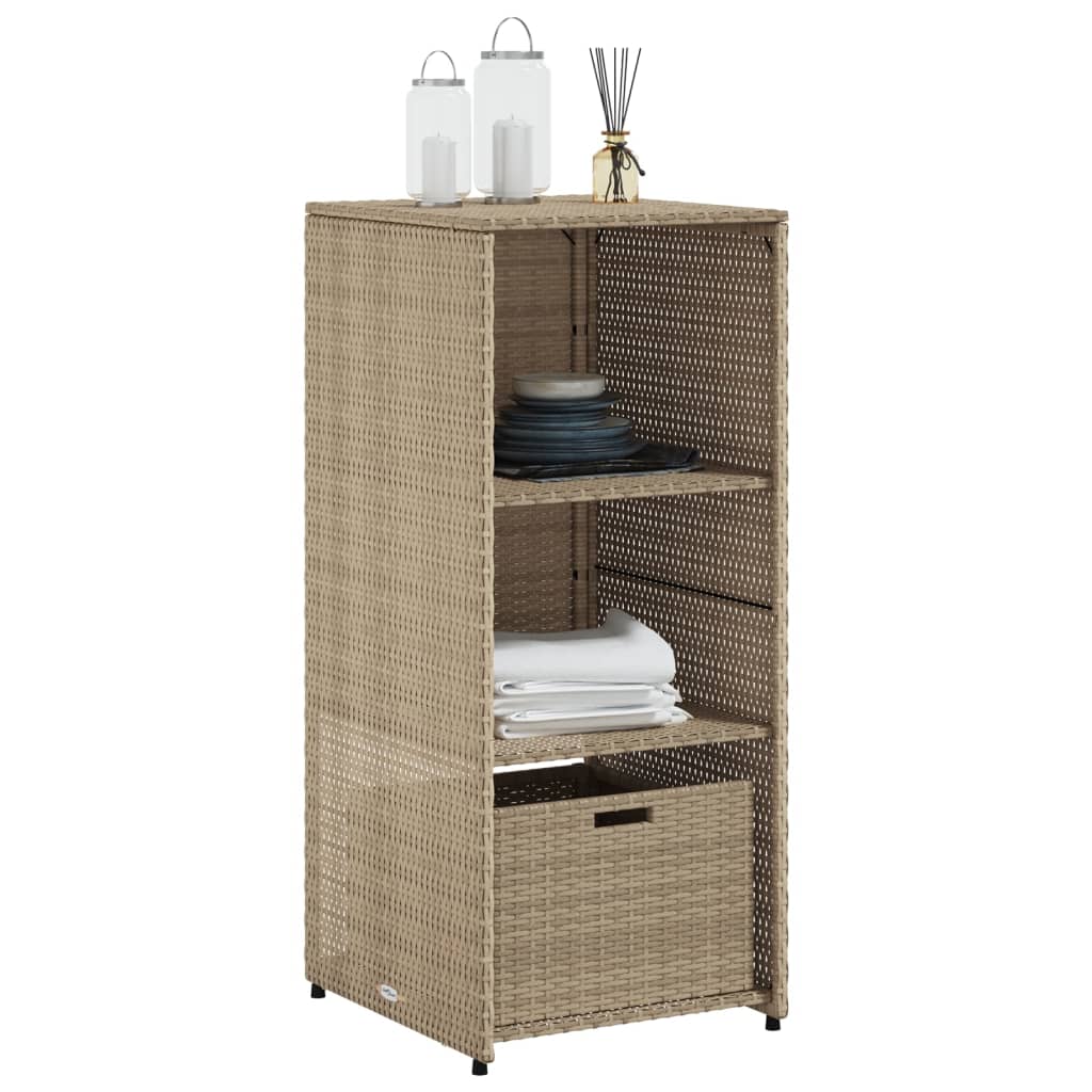 Tuinkast 50x55x115 cm poly rattan beige