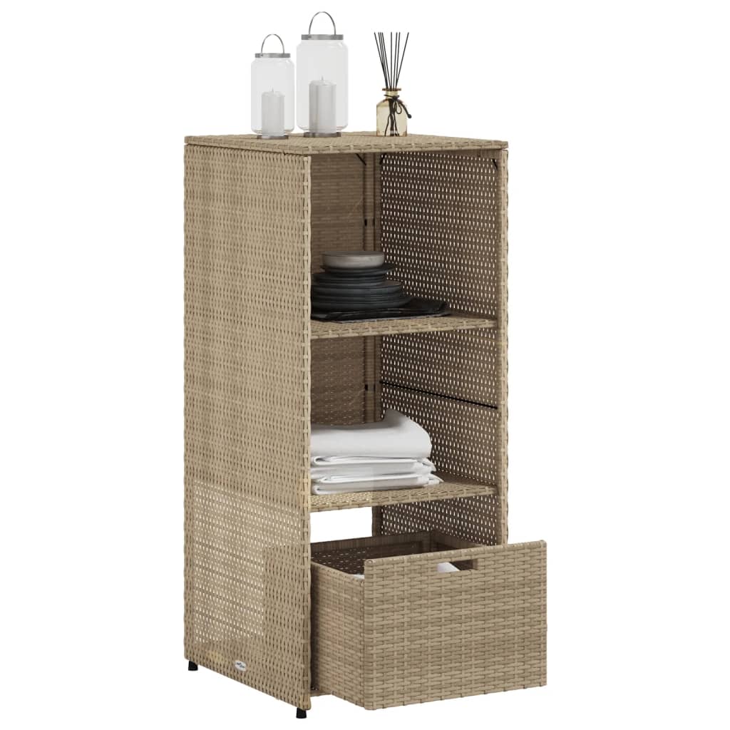 Tuinkast 50x55x115 cm poly rattan beige