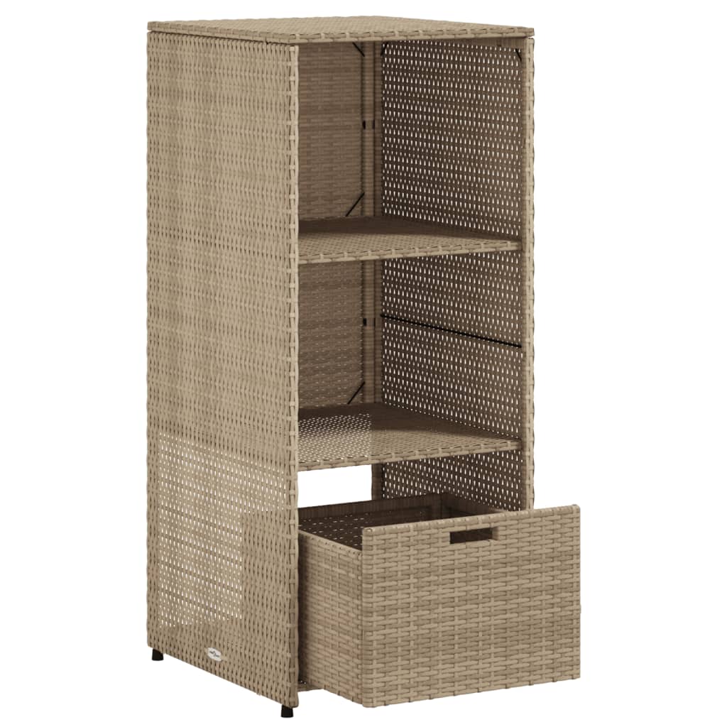 Tuinkast 50x55x115 cm poly rattan beige