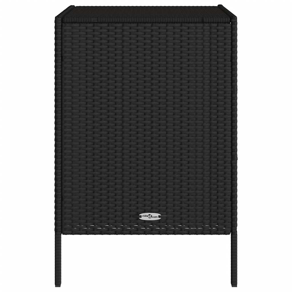 Tuinkast 55x59x80 cm poly rattan zwart