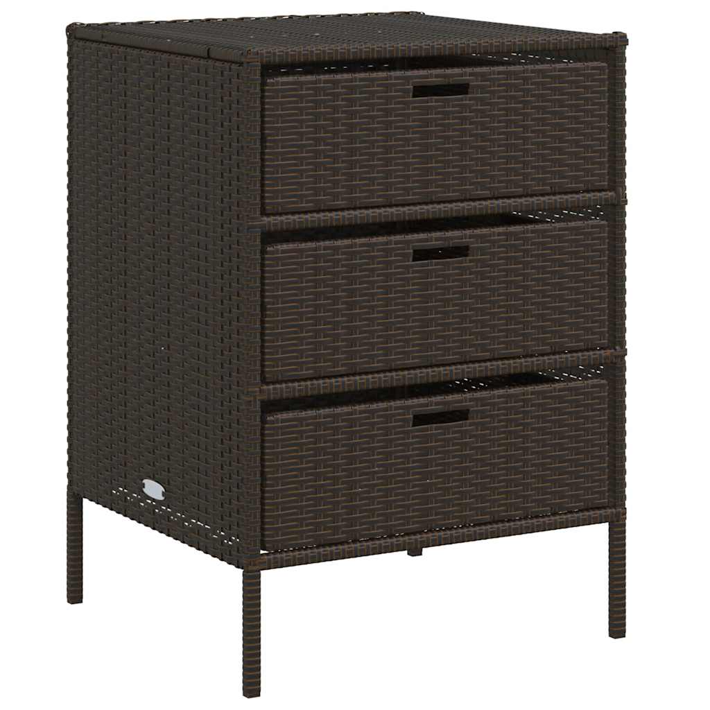 Tuinkast 55x59x80 cm poly rattan bruin
