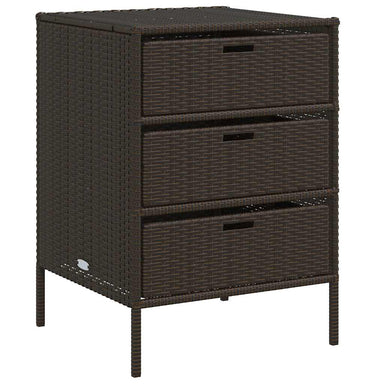 Tuinkast 55x59x80 cm poly rattan bruin