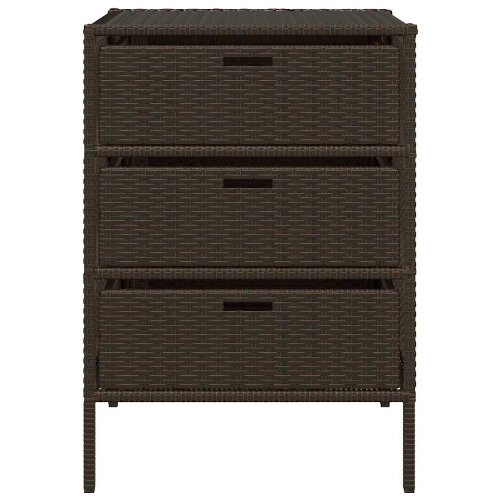 Tuinkast 55x59x80 cm poly rattan bruin