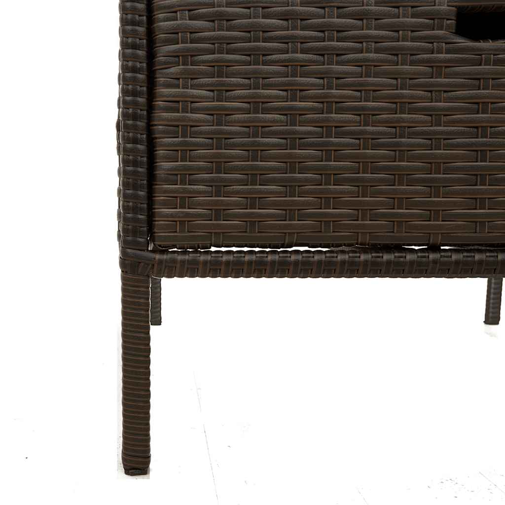 Tuinkast 55x59x80 cm poly rattan bruin
