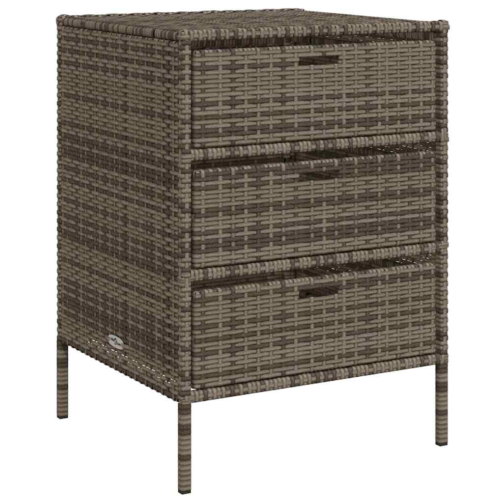 Tuinkast 55x59x80 cm poly rattan grijs