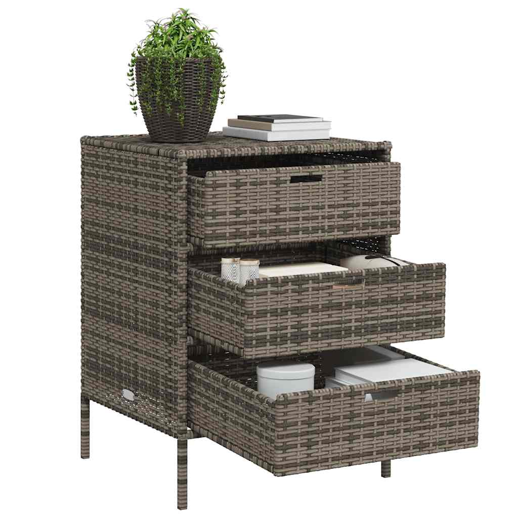 Tuinkast 55x59x80 cm poly rattan grijs