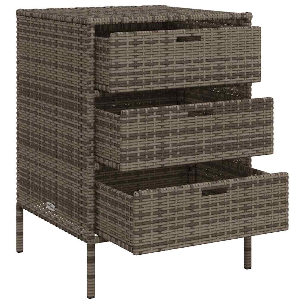 Tuinkast 55x59x80 cm poly rattan grijs