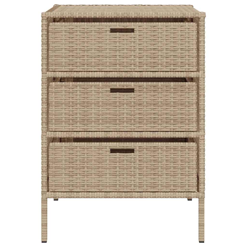 Tuinkast 55x59x80 cm poly rattan beige