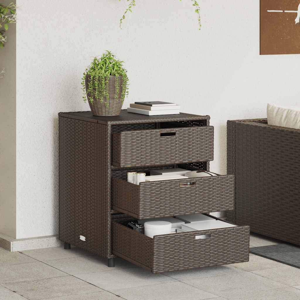 Tuinkast 55x59x69 cm poly rattan bruin