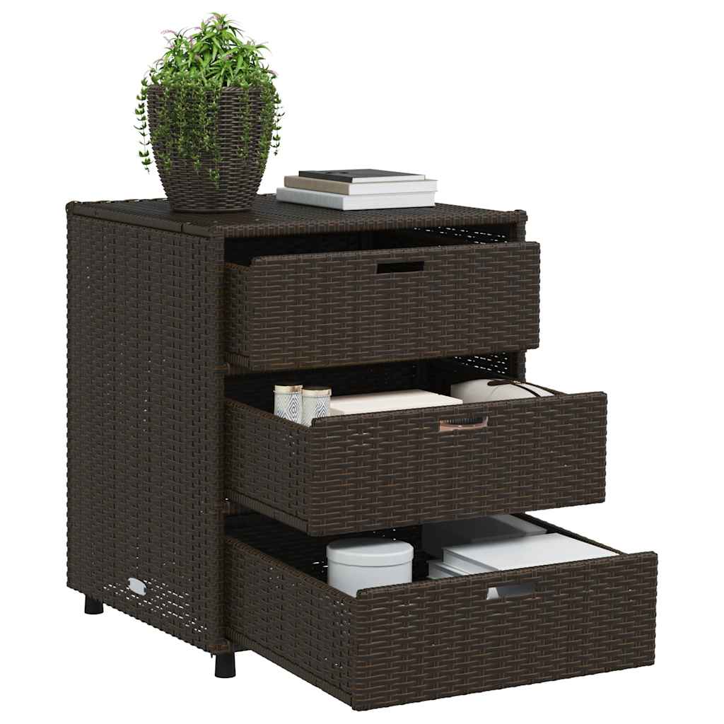 Tuinkast 55x59x69 cm poly rattan bruin