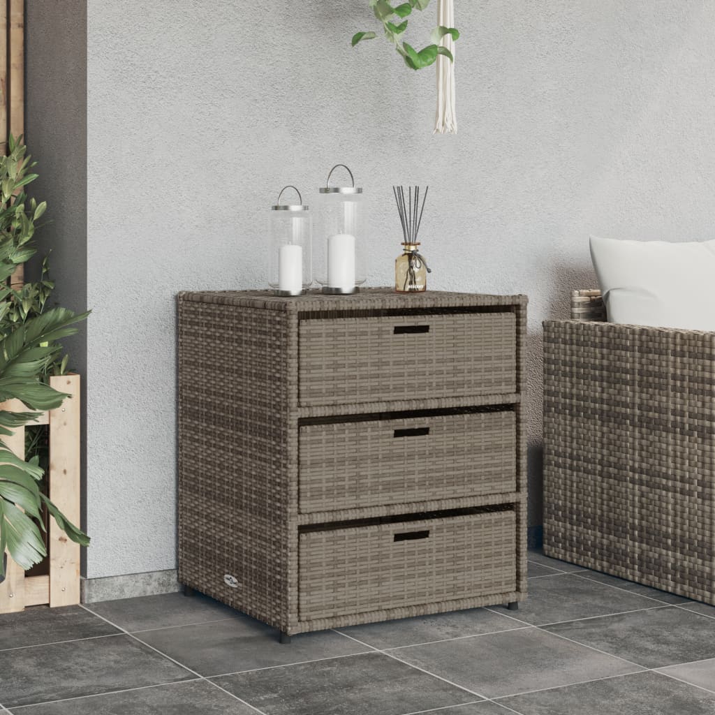 Tuinkast 55x59x69 cm poly rattan grijs